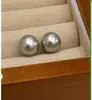Aretes de Perla de Imitación Color Azul Vinca/Gris Plata Shijia Luz Fuerte Aretes de Plata de Ley 925 Aretes Simples de Alta Gama Venta al por Mayor