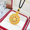 Tienda de Oro Mismo Estilo Dorado Antiguo Diamante de Colores Brújula de Ocho Tesoros Giratoria Colgante Nuevo Estilo Chino Suerte y Prosperidad Rueda de Múltiples Tesoros Colgante