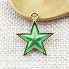 Colgante de estrella de cinco puntas con aceite goteando accesorios para el cabello material llavero pulsera collar accesorios de aleación pendientes accesorios para joyería DIY