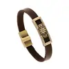 Pulsera de aleación de piel de vaca GT017 para hombre, pulsera de metal de cobre antiguo, joyería, lote mixto, pulsera vintage