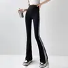Calça Shark de Verão Fina de Cintura Alta Levemente Flare para Mulheres Altas, Adequada para Uso ao Ar Livre no Outono e Inverno, Engrossada, Controle de Barriga, Leggings Esportivas de Yoga