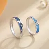 Un par de anillos de pareja con temática de ciervo, anillos a juego de asta de ciervo de dibujos animados de moda nicho, versión coreana de resina, anillo abierto ajustable