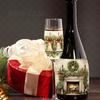 Novo tema retrô decoração de festa de Natal adesivos para garrafa de vinho decoração de Natal de inverno adesivos adesivos