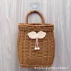 Cesta de Armazenamento Tecida de Rattan Sintético Prateleira de Armazenamento Decoração de Cozinha Banheiro Cesta de Parede para Flores Armazenamento Cesta de Lavar Cesta de Parede para Gengibre e Alho