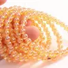 Pulseira pequena de 6 mm banhada a cor transparente âmbar imitação de citrino brasileiro pulseira âmbar ouro
