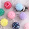 Novas Contas Acrílicas Coloridas de Bolha Usáveis com Furo Reto Acessórios para Corrente de Celular DIY Corrente de Chaveiro Corrente de Bolsa