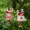 Pingente de sino de mão com casca de fruta preta de planta natural, kit de material DIY de boneca de vagem feita à mão, casca de fruta para pendurar em bolsa de sino dos ventos