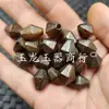 Contas Sexagonais de Ágata Estilo Antigo, Acessórios para Joias em Formato de Cone de Ágata Multifacetados nas Cores Café e Bronze
