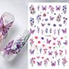 Nuevas pegatinas para uñas transfronterizas con diseño de flores de primavera, mariposas y conejos.
