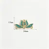 Accesorios de Aleación que Conservan el Color, Pieza de Flor de Loto de Múltiples Agujeros Doble Colgante de Esmalte Cloisonné, Pasador de Estilo Antiguo, Materiales para Colgante de Borla