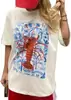 Tamanho Europeu TransfronteiriçoCamiseta Oversized Feminina Y2K com Estampa Gráfica de Frutas