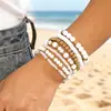 Moda Europeia e Americana Cor Maillard Pulseira de Contas Pedra Olho de Tigre Conjunto de Pulseiras Boêmia Multicamadas