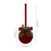 Enfeite de Sino de Natal Aveludado, Decoração Pendente para Árvore e Vitrine, Pingente de Natal com Textura de Veludo para Decoração de Feriado