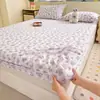 Lençol de Berço Ajustável Ultra Macio de Gaze Dobrada Dupla Camada Classe A Cobertura de Cama Protetor de Colchão Capa de Poeira Lençol de Cama Individual para Dormitório Fronha