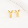 Pendientes de letras de burbuja lisas con baño de cobre y oro real transfronterizos, moda, temperamento, Joker, nuevos pendientes exquisitos, venta al por mayor