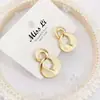 Oferta especial moda nuevo simple temperamento chapado en oro real aguja de plata real 925 flor amor geométrico pendientes pendientes mujer