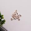 60495 Pingente de Orquídea de Cobre Jade Sintético com Furo Único para Acessórios de Cabelo Artesanais DIY e Componentes de Tiara 22mm