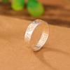 Yilu Plata Pie Plata 999.9 Método Antiguo Hecho a Mano Trazado de Oro Gato de la Suerte Ping An Ji Yan Sutra del Corazón Anillo Ajustable Anillo