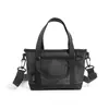 Bolso Bandolera Serie Textura Cuadros Negro Carbón Mate para Trabajo Ligero para Parejas Compras, Paseos, Senderismo al Aire Libre y Deportes Bolso de Hombro