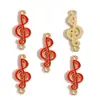 Colgante de Nota Musical de Guitarra Esmaltada Colorida Serie de Instrumentos de Piano Accesorios para Joyería DIY Encanto para Llavero W505