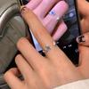 Anillo ajustable con apertura de estrella azul para niñas, ligero, de lujo, para industria pesada, de nicho, ligero, de lujo, combinable, de alta calidad, nuevo producto