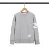 Sudadera Clásica Unisex de Cuello Redondo con Cuatro Rayas Tejidas Tb, Chaqueta Ajustada Estilo Coreano