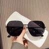 Gafas de sol azules coreanas combinables para hombres y mujeres, Gafas de sol poligonales de metal para conducir, Gafas de viaje playeras de moda estilo coreano para mujeres
