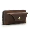 Riñonera para Hombre con Bolsillo para Teléfono Adherido de Cuero Crazy Horse Retro Black Angel, Bolsa Multifuncional para Guardar Gafas de Sol