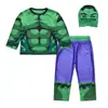Roupas Infantis Masculinas Halloween Cosplay Roupa de Performance Manga Longa Menino Liga das Lendas Traje do Hulk Venda por Atacado
