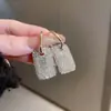 Pendientes Colgantes de Flor de Diamante Incrustado con Aguja de Plata y Borla, Pendientes de Moda, Dulces y Versátiles, Lujo Accesible y Pendientes de Gama Alta para Mujer