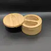 Pote de Sal de Bambu Mais Vendido na Amazon Transfronteiriço Garrafa de Condimento para Cozinha Suprimentos de Cozinha Caixa Redonda de Condimento de Bambu