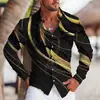 Camisa de manga larga con botones y cuello de solapa, comercio exterior transfronterizo, nueva, impresión digital 3D, estilo clásico, moda casual, ropa para hombre