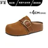 Mules planos para mujer estilo Birkenstock de piel de vaca suave con suela gruesa, con una sensación cómoda y acolchada, perfectos para usar al aire libre.