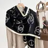Novo Lenço Estampado Estilo Coreano de Algodão e Linho Imitado para Transmissão ao Vivo 2025 Cachecol Quente Clássico Europeu e Americano para Outono e Inverno com Xale