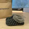 Zapatos de algodón tipo mocasín, afelpados, cálidos, de lunares, para 2026, adecuados para ir al trabajo, con forro adicional, versátiles con faldas, retro y cómodos, completamente cerrados