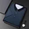 Camiseta Masculina de Manga Curta com Gola Polo Listrada Moda Masculina Versátil Meia Manga Marca Masculina Roupa Masculina 2024