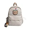 Mochila de Cuadros para Jardín de Infancia Versión Coreana Estilo Ins Linda Gran Capacidad Bolsa Escolar para Niños y Niñas Mochila Ligera de Viaje