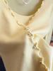 Cárdigan de punto con volantes, tipo dos piezas, para mujer, 25, Primavera y Otoño, Cuello en V, Corte ajustado, Nicho, Top dulce