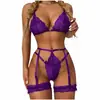 Atacado transfronteiriço 2019 novo processo complexo renda cruzada costura conjunto de lingerie sexy feminino