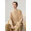 ¡Estilo e intelectualidad! Suéter de punto de cachemira grueso de estilo simple para mujer, jersey de cuello redondo, estilo perezoso grueso