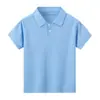 Camiseta POLO Infantil Versión Americana Transfronteriza Color Sólido Estilo INS Niños y Niñas Moda Todo Fósforo Top Casual para Niños