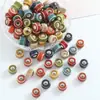 Acessórios de pulseira com contas espaçadoras de cerâmica colorida peça plana conta solta de cerâmica acessórios para joias contas lote solto materiais para roupas diy