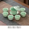 Juego de Té Pequeño Juego para el Hogar Cerámica Kung Fu Juego de Té Una Tetera Seis Tazas Oficina Recepción Preparación de Té Tetera Taza de Té