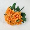 Buquê de Rosas Simuladas de 7 Cabeças, Arranjo de Flores para Decoração de Casa, Vendas Diretas da Fábrica, Pequeno Buquê de Tecido de Seda, Flor Artificial Transfronteiriça