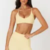 Sujetador de Yoga Transfronterizo sin Tirantes para Mujer con Almohadillas Extraíbles en el Pecho, Sujetador Deportivo con Diseño de Espalda Cruzada, Camiseta sin Mangas de Fitness para Usar como Prenda Exterior