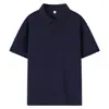 Camiseta de Verano para Hombre con Cuello de Solapa de Manga Corta Transfronteriza, Versátil, Transpirable, Color Sólido, Camisa Polo Fina con Cuello de Solapa, Camiseta Casual de Negocios para Hombre