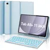 Adequado para Tablet Samsung A9Plus 11 polegadas Capa Protetora com Teclado Bluetooth Retroiluminado, Capa de Couro com Suporte para Caneta, Transfronteiriço A11+