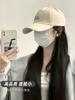Gorra con visera para mujer 2023 nueva primavera y verano versátil que hace que la cara se vea pequeña circunferencia de cabeza grande bordado de letras gorra de béisbol de ala curva moda