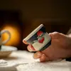 Dinastía Tang y Song Glaseado de Caramelo Azul-Verde Melocotón Hogareño Pintado a Mano Estilo Antiguo Taza de Té de Cerámica Juego de Té Kung Fu Taza de Maestro Taza de Degustación