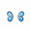 Sombra de Jade Corazón Doble ~ Aguja de Plata Zirconia Corazón con Forma de Gota Pendientes de Atmósfera Fresca Pendientes de Lujo Ligero Accesorios de Pendientes de Gama Alta para Mujeres